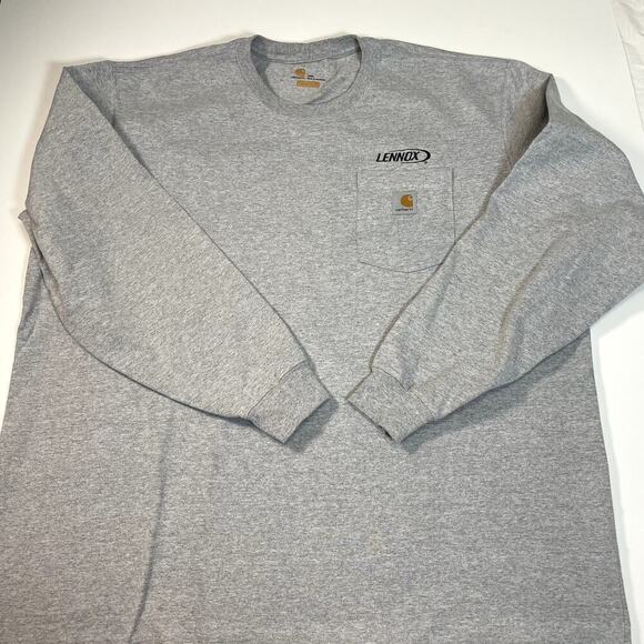 CARHARTT Men's XXL Gray Long Sleeve Pocketed Original Fit Work Shirt w Logo EUC - Picture 6 of 7